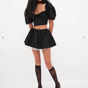 FOR LOVE & LEMONS maye crop top in black rose